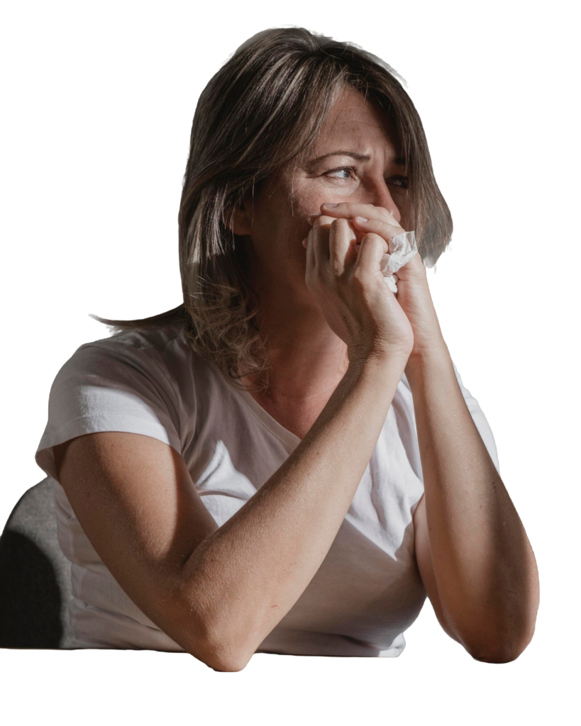 adult woman stressing out home